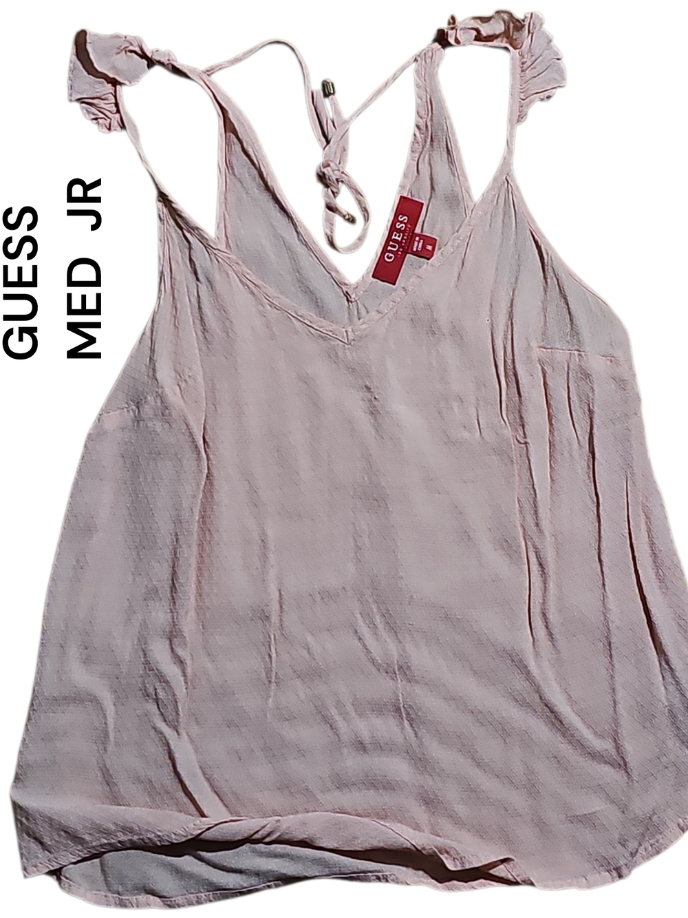 Guess Light Pink V-Neck Tank Top